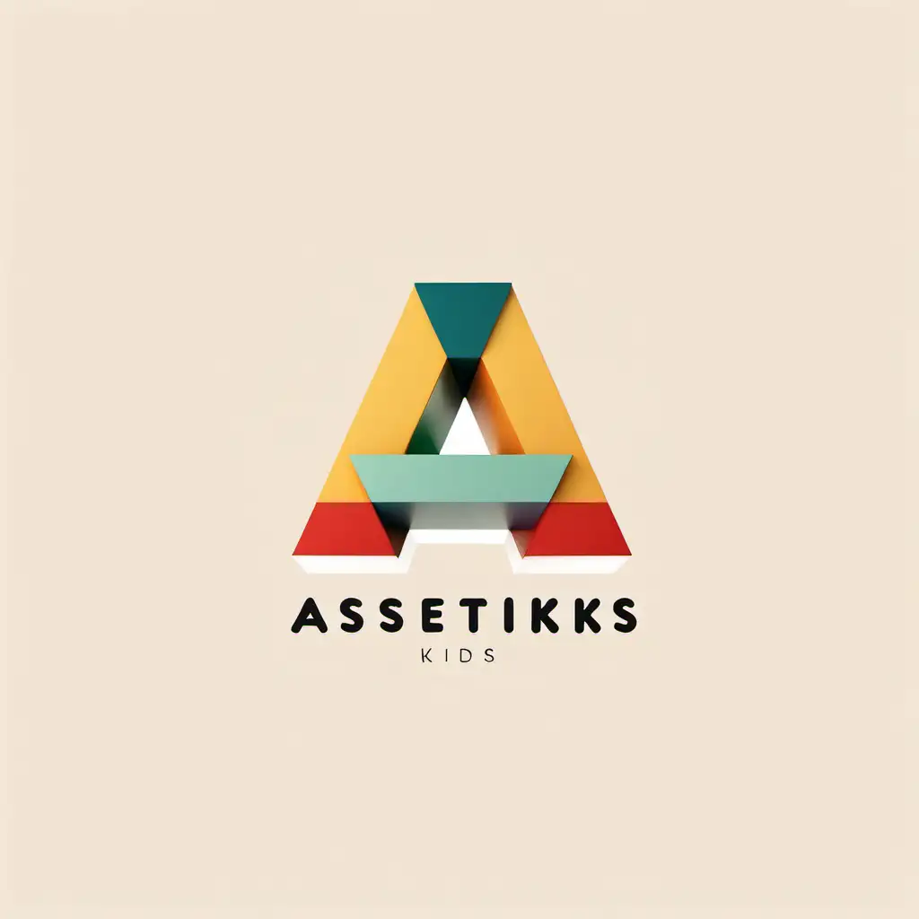 Aesthetik Kids Logo Playful a and k Building Block Design