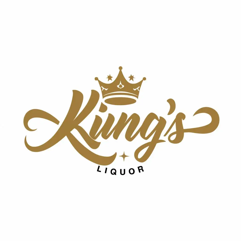 a logo design,with the text "King's Liquor", main symbol:Crown ,Minimalistic,be used in Events industry,clear background