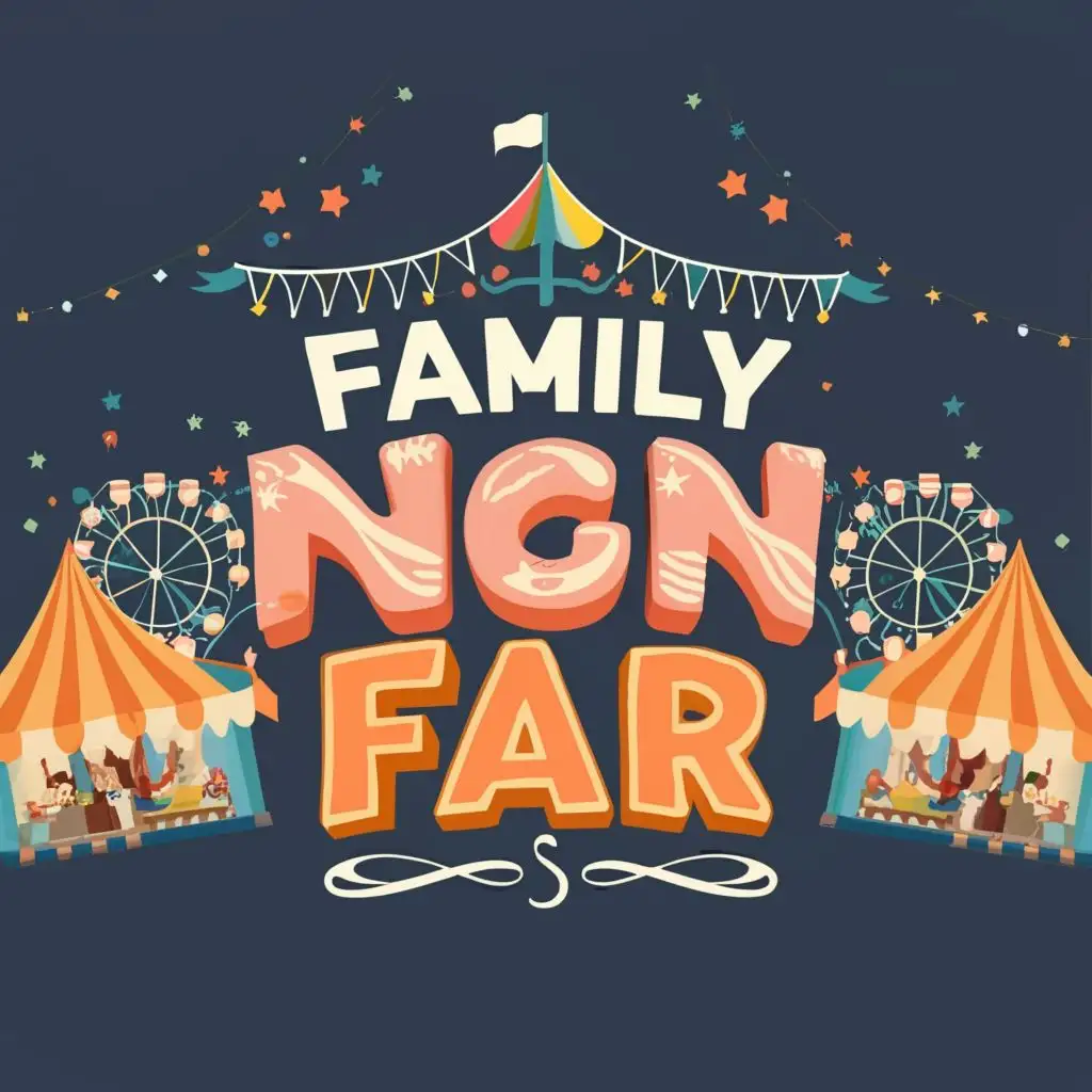 logo, Fair, with the text "Family Night Fun Fair", typography