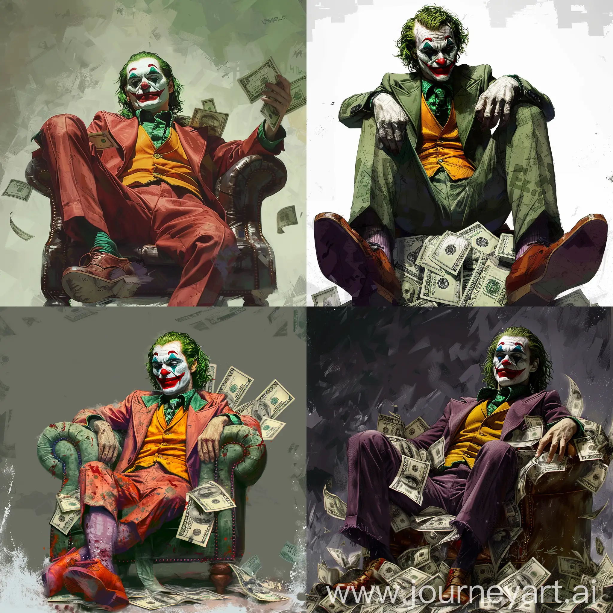 Joker-Sitting-on-Money-Wealthy-Clown-in-Vivid-Composition
