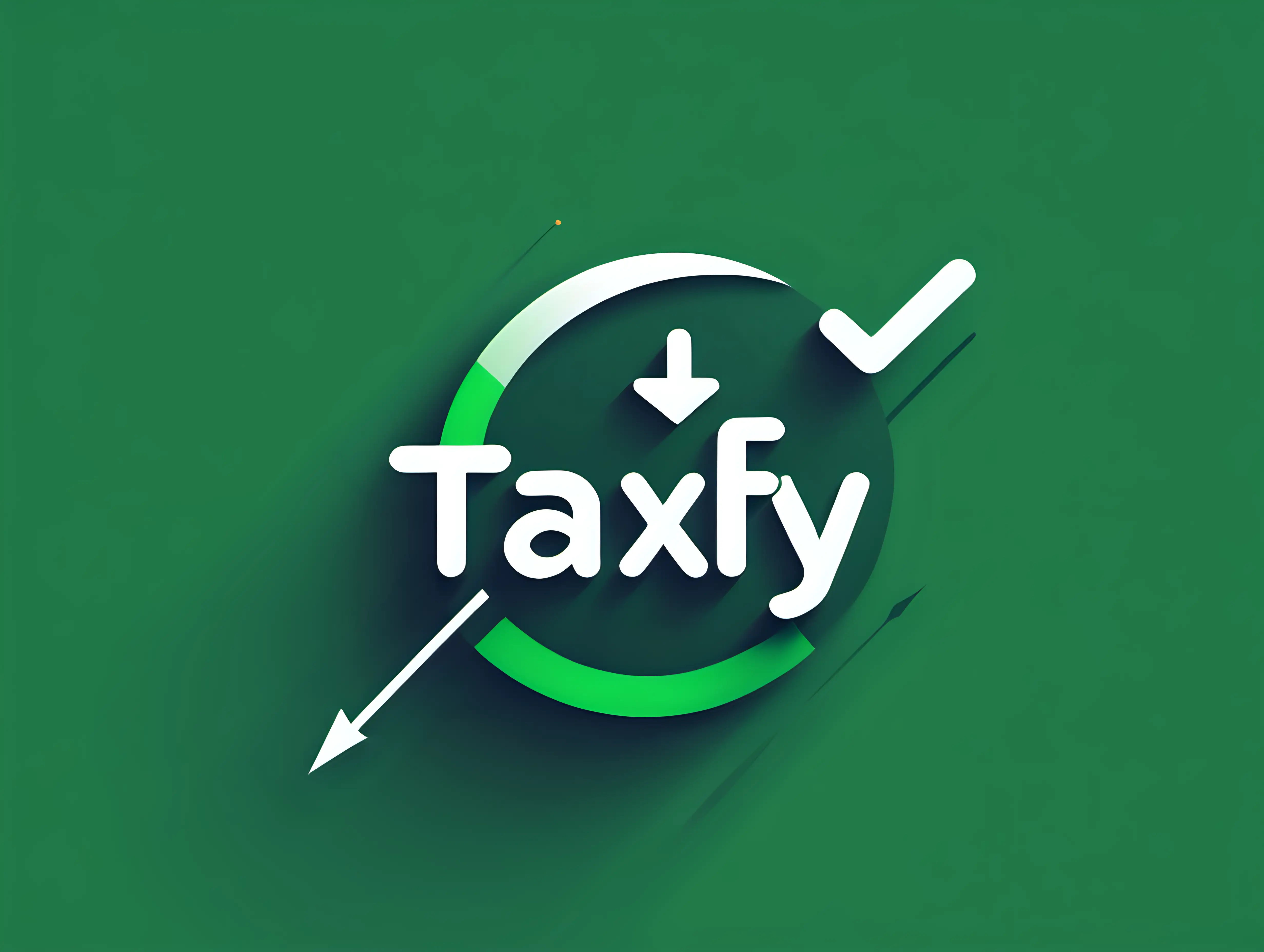 tax payment app logo in a minimalistic style called ''Taxify''. Use an arrow as a symbol