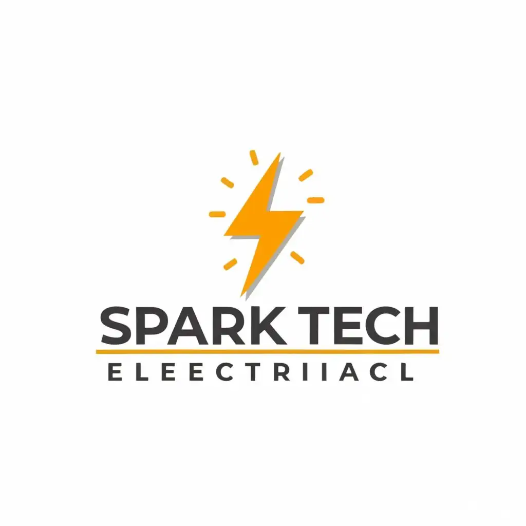 logo, Spark, with the text "Spark Tech Electrical", typography, be used in Construction industry