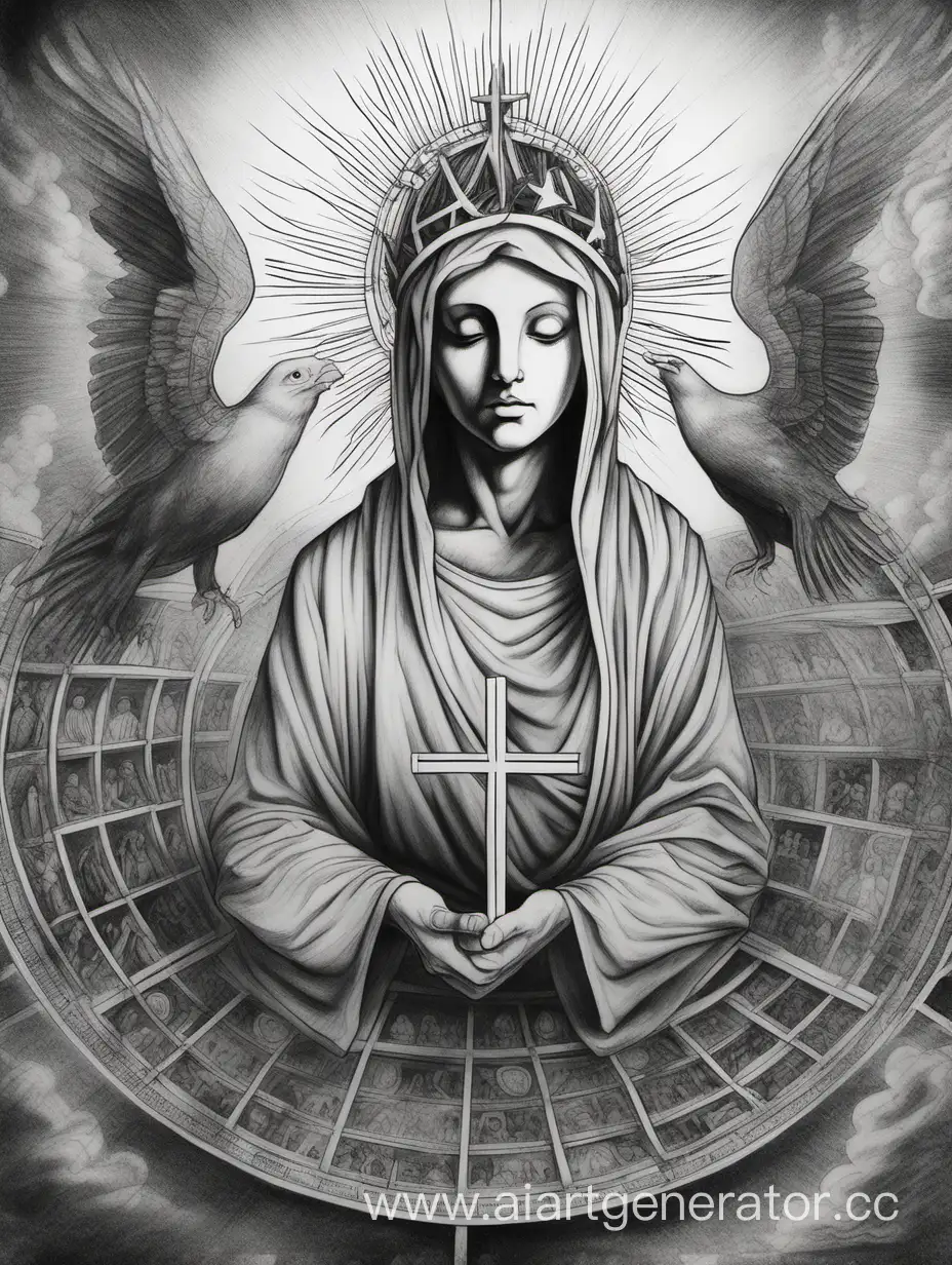 Harmony-of-Faith-Black-and-White-Religious-Illustration