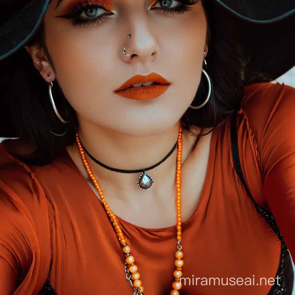 Seductive Witch with Modern Twist and Piercings