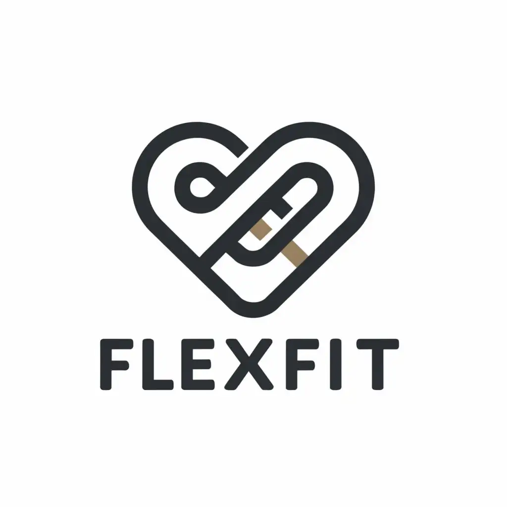 a logo design,with the text "flexfit", main symbol:heart,Minimalistic,be used in Sports Fitness industry,clear background