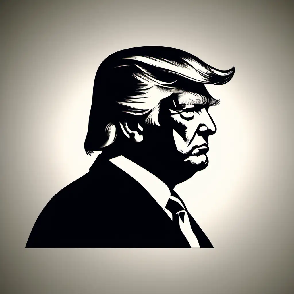 silhouette of Donald Trump