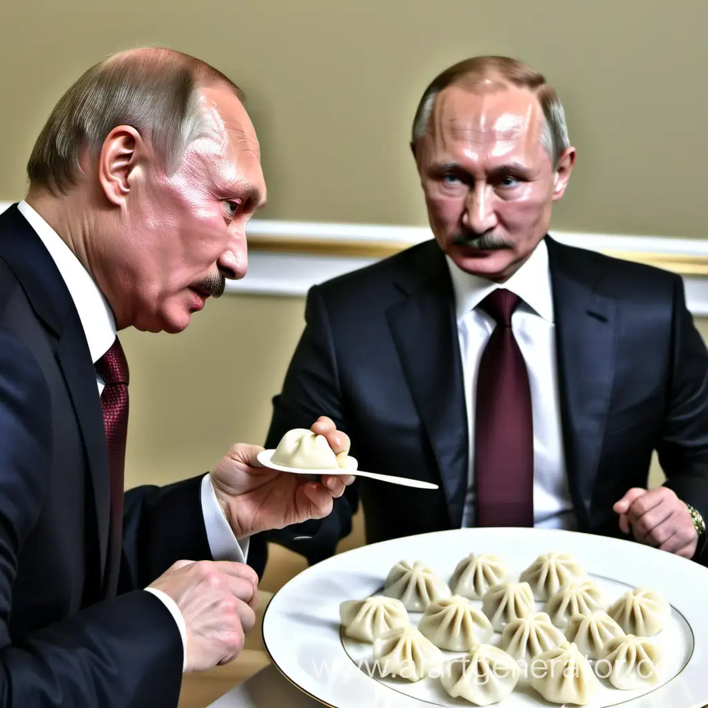 Путин ест пельмени с призедентом Беларуси
