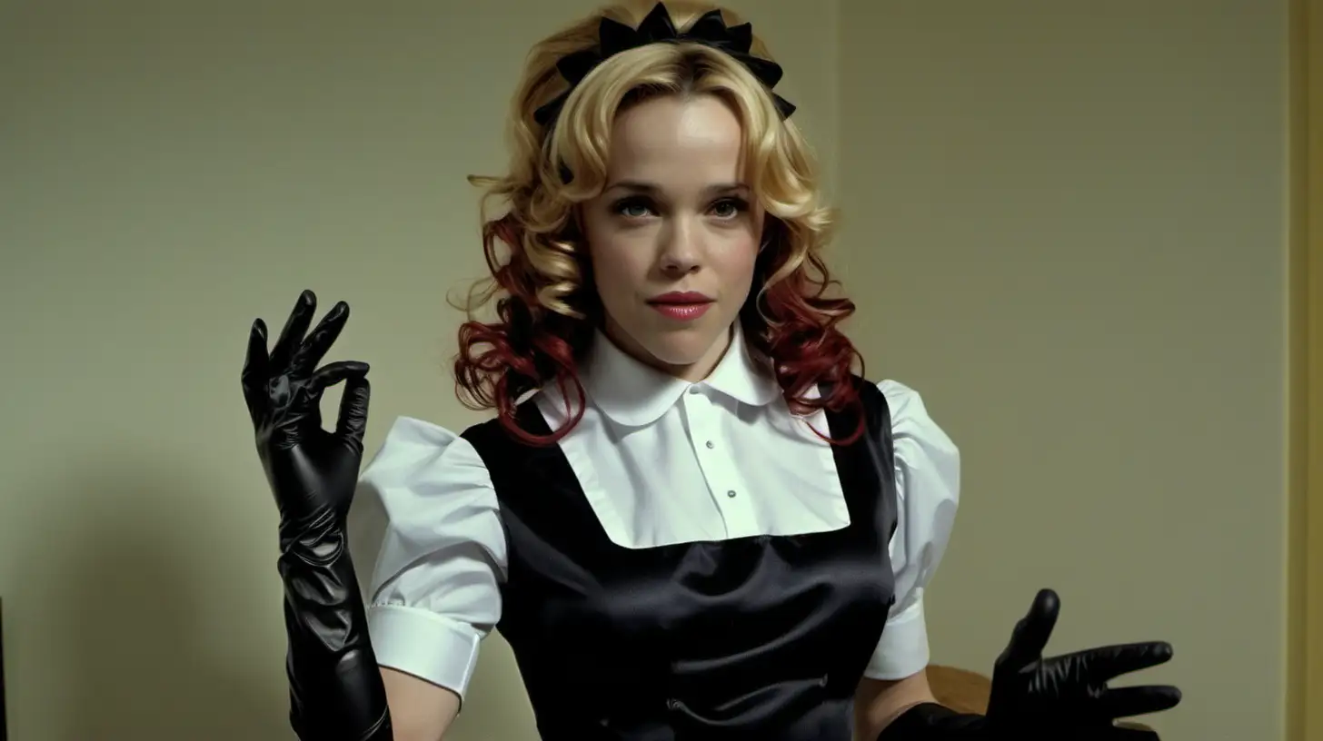 litle girls in long crystal satin retro maid black costume and milf mothers long blonde and red hair,black hair rachel macadams full size and medical gloves old