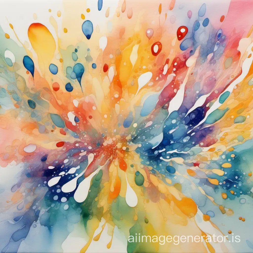 This watercolor abstraction is a dance of bright drops of paint on the canvas. Light and airy swirls of color will captivate the viewer, creating contrasts between pastel and bright shades. A journey through a whirlpool of color promises a unique experience, inviting you to immerse yourself in the world of art.