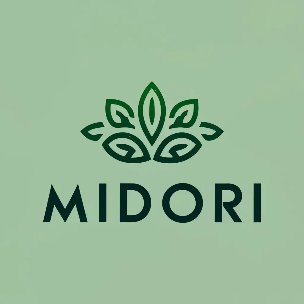 LOGO-Design-for-Midori-Refreshing-Green-Tea-Leaf-Emblem-with-Moss-and-Pine-Green-Palette