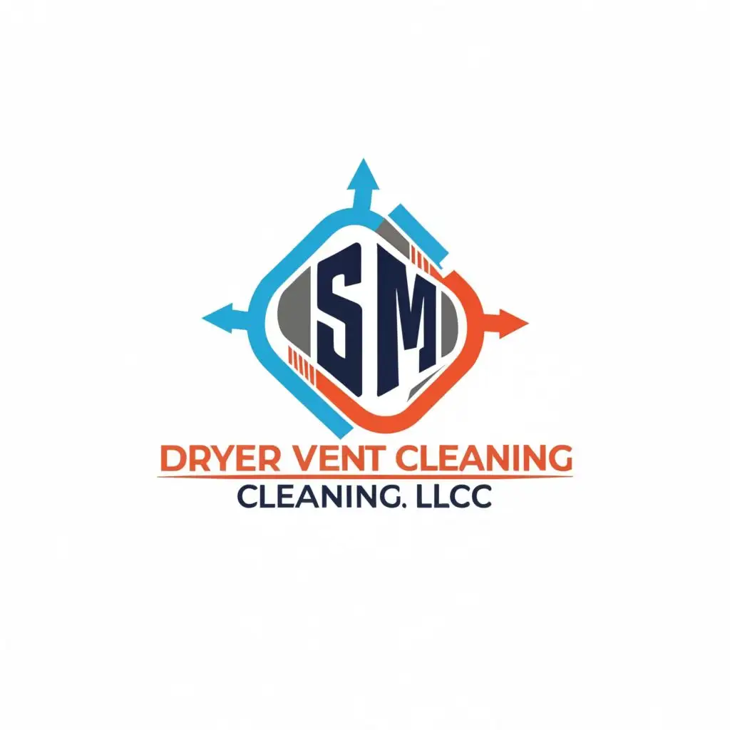 logo, Dryer Air Flow professional, with the text "“SM Dryer Vent Cleaning LLC”", typography