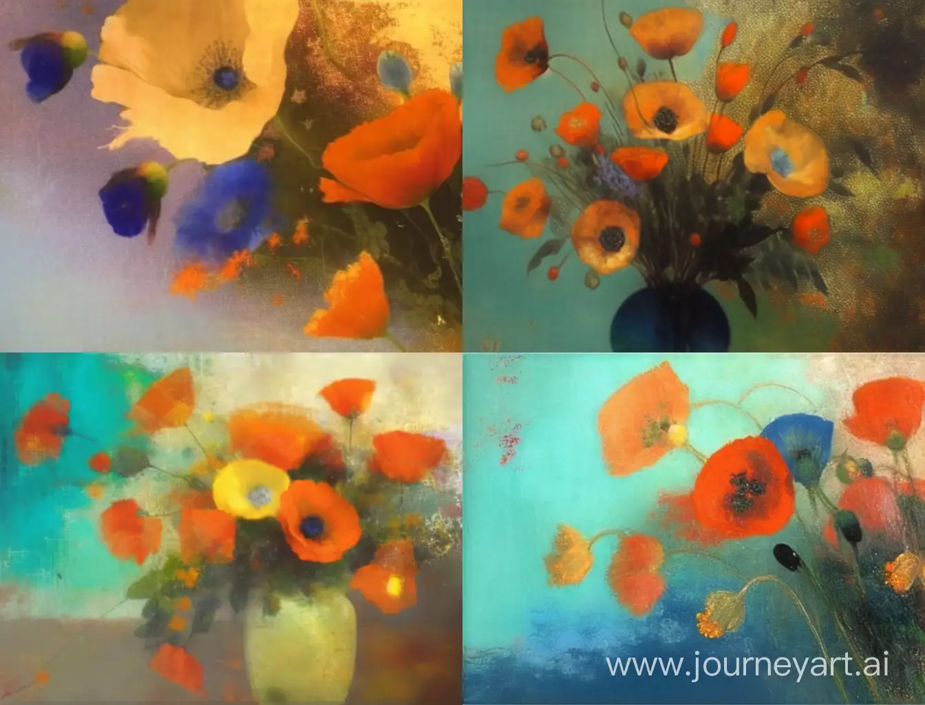 bunch of poppies style Odilon Redon