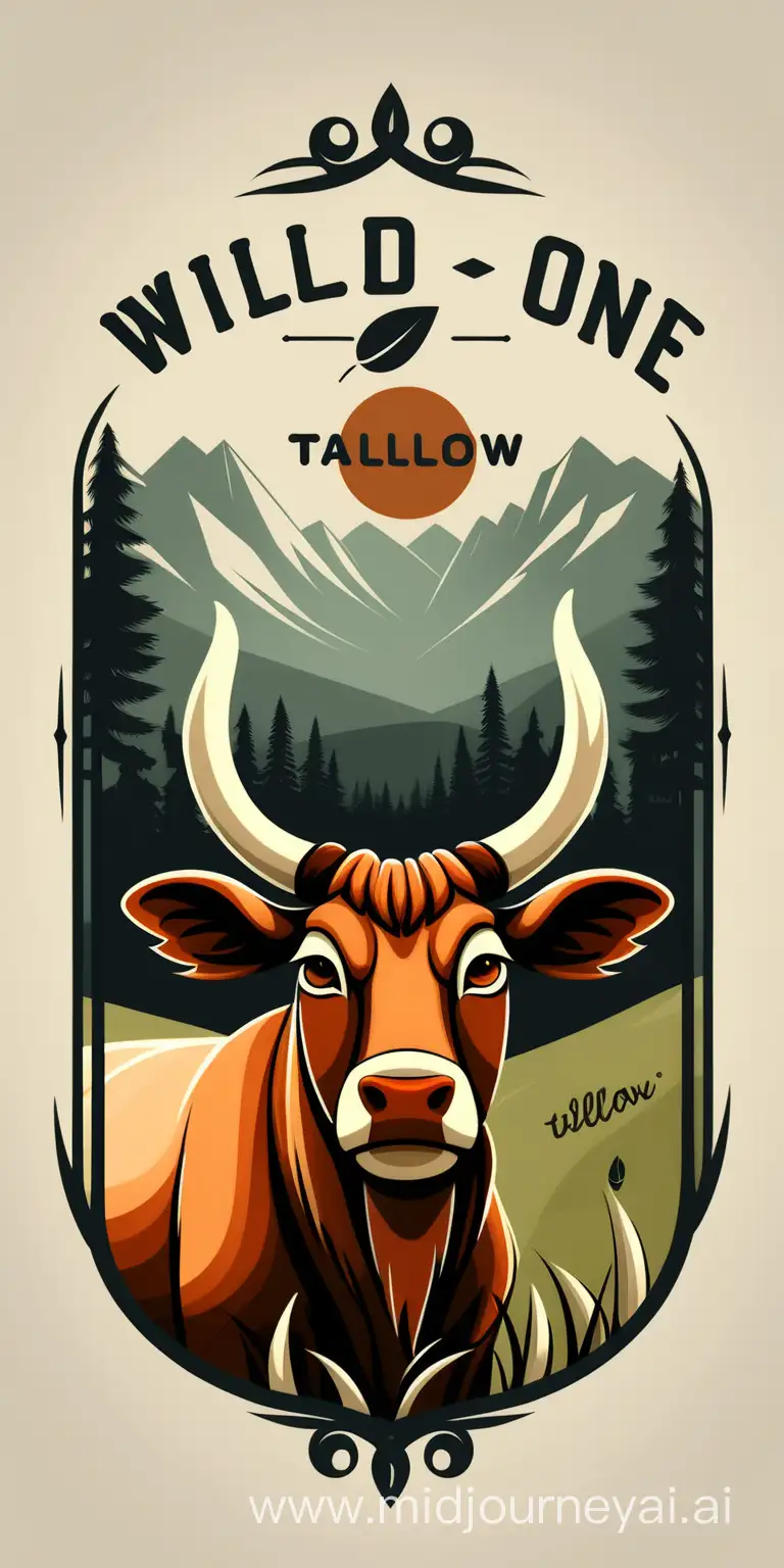 Creat a logo for a tallow brand called "Wild One - Grass Fed Tallow"