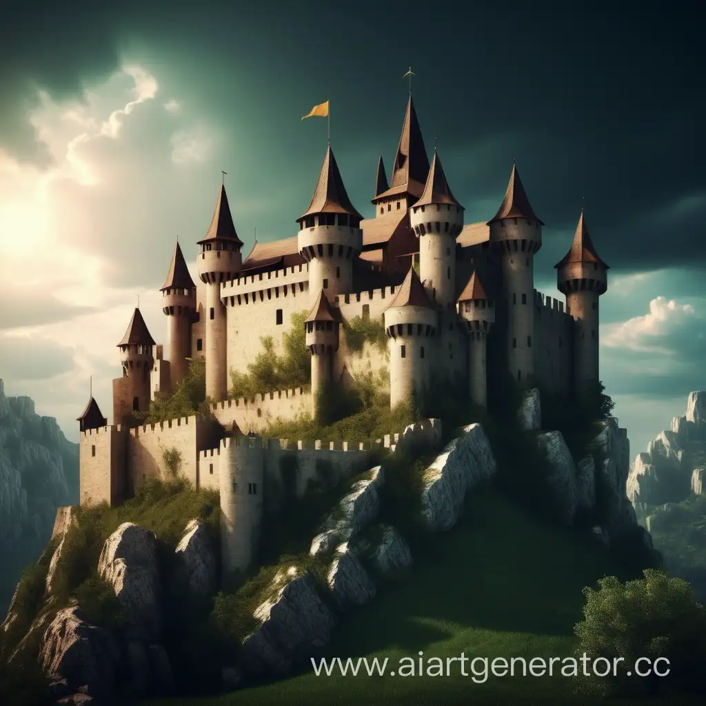 магическая средневековая крепость
