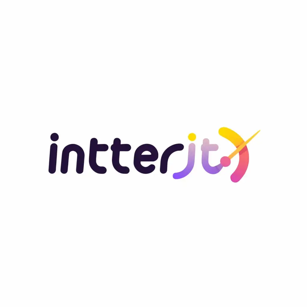 a logo design,with the text "INTERJET", main symbol:Create a letter "I" as a internet speed meter needle. Blue, green and red gradient colours, creative Vector illustration, sharp and clean.,Moderate,be used in Internet industry,clear background