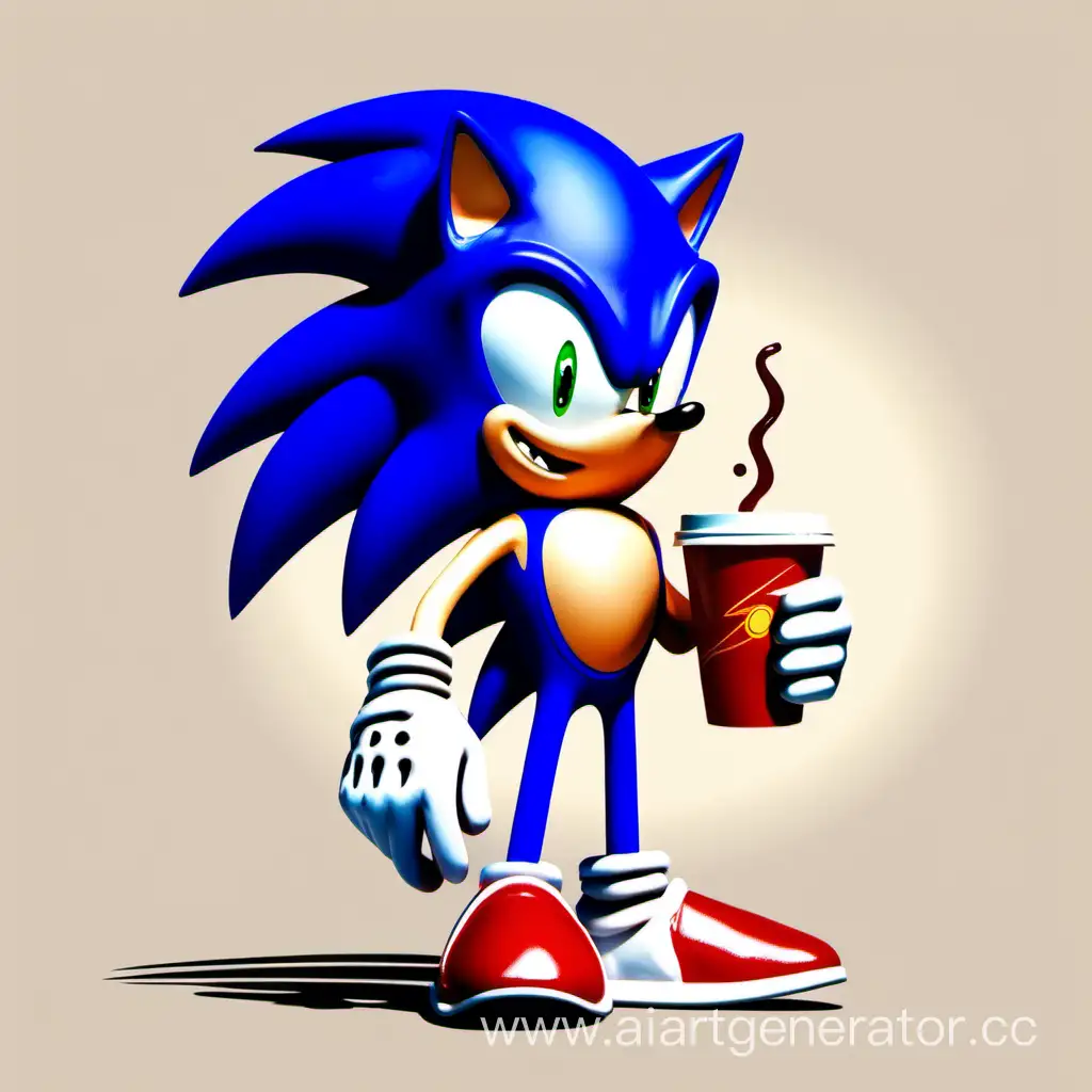 Sonic-the-Hedgehog-Enjoying-a-Refreshing-Cup-of-Coffee