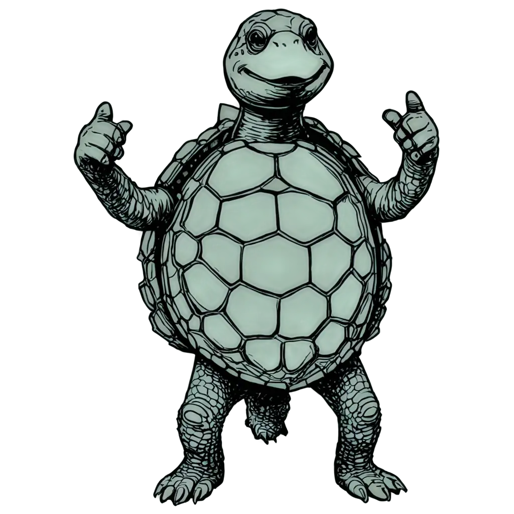 Stand Turtle Sketch PNG Thumbs Up Gesture for Positive Messaging | PNG ...