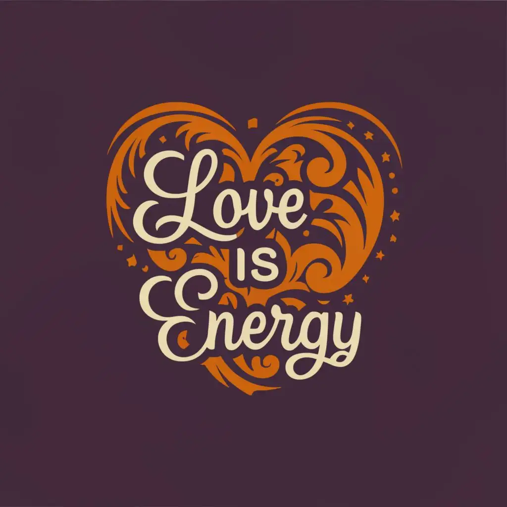 logo, Love is energy, with the text "Love is energy", typography
