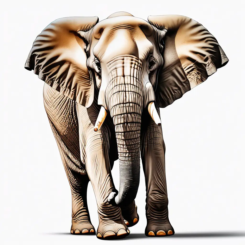 an image of an elephant ,against a white background, big elephant fat
