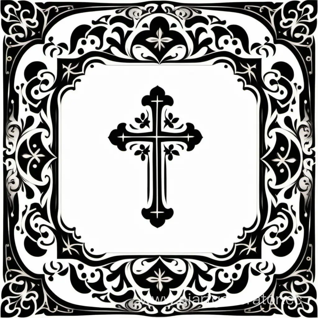 Elegant-Arabesque-Family-Logo-in-MelnikovVG-Style-with-Orthodox-Cross-and-Photo-Frame