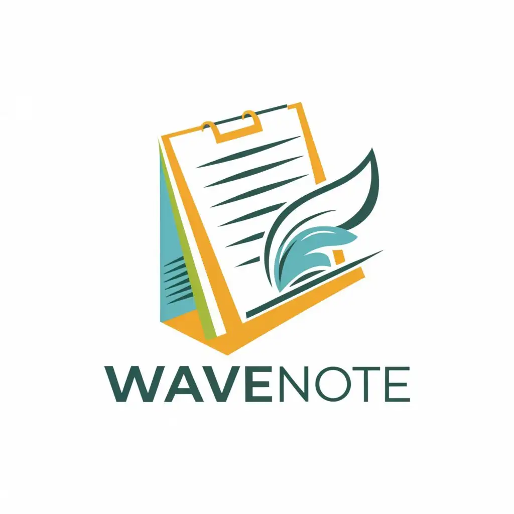 logo, notepad, with the text "WaveNote", typography, be used in Education industry