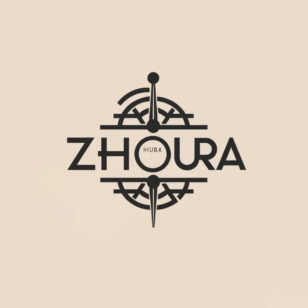 a logo design,with the text "ZHOURA", main symbol:CLOCK,Moderate,clear background