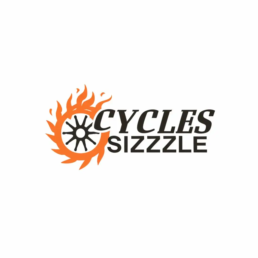 a logo design,with the text "CycleSizzle", main symbol:Cycle wheely,Minimalistic,clear background