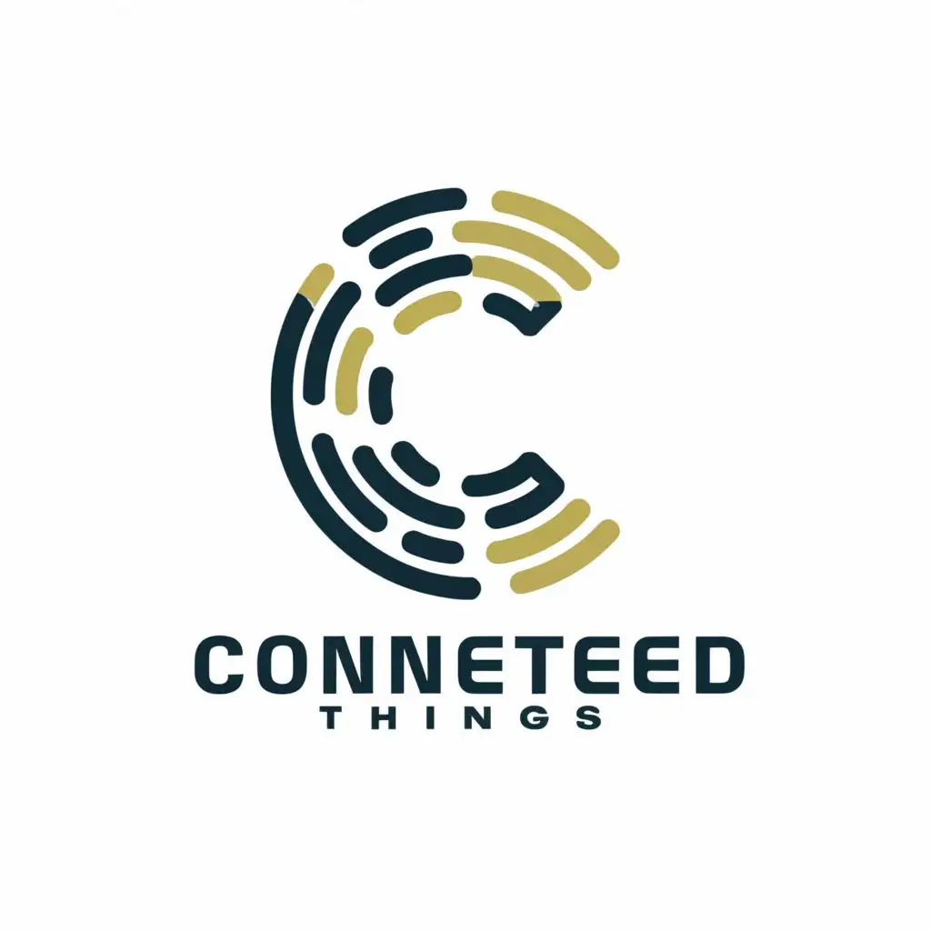 a logo design,with the text "Connected Things", main symbol:letter C,Minimalistic,be used in Technology industry,clear background