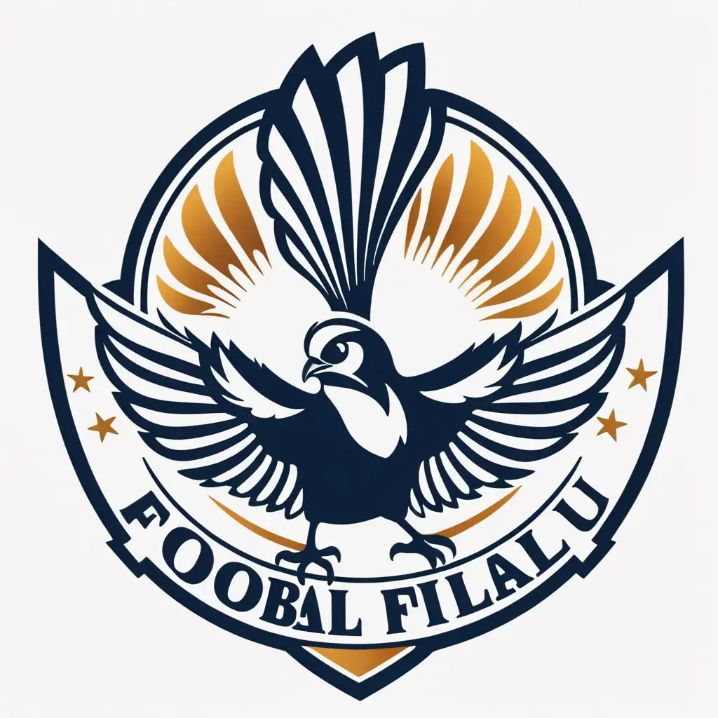 Football Team Logo with Fantail on White Background