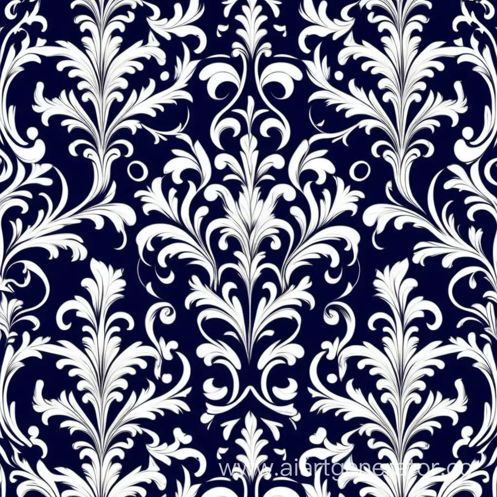 Elegant-Floral-Baroque-Pattern-in-White-and-Dark-Blue