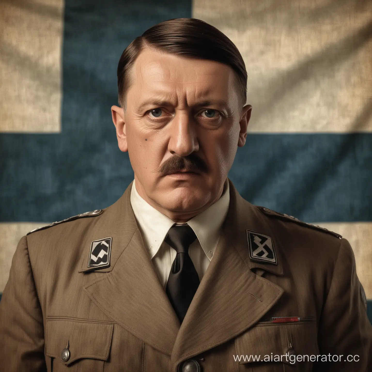Гитлер на фоне флага финляндии
