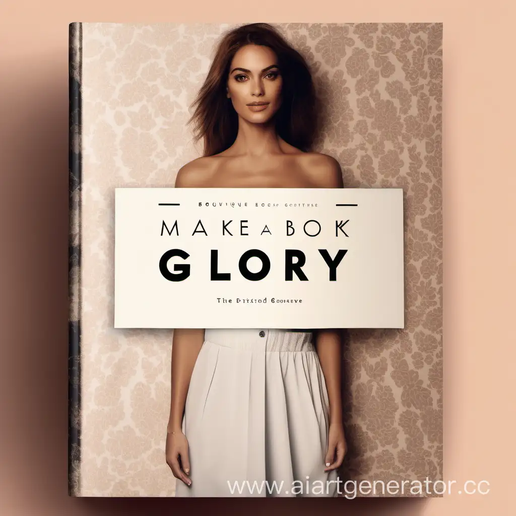 Сделай обложку книги с названием Glory и картинкой бутик одежды