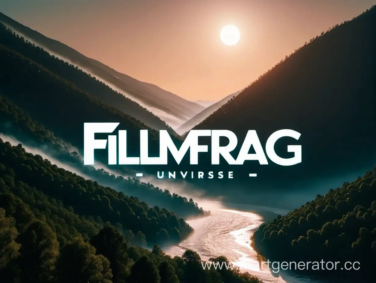 You need to create a channel header with a landscape from a film universe in the center of the frame. The name of the channel -  FilmFrag, should be placed in the center and be clearly visible against the landscape background. It is important to ensure that the name is accurate and transparent so that it does not obstruct the view of the landscape. The overall design should be visually appealing and attract the attention of viewers.