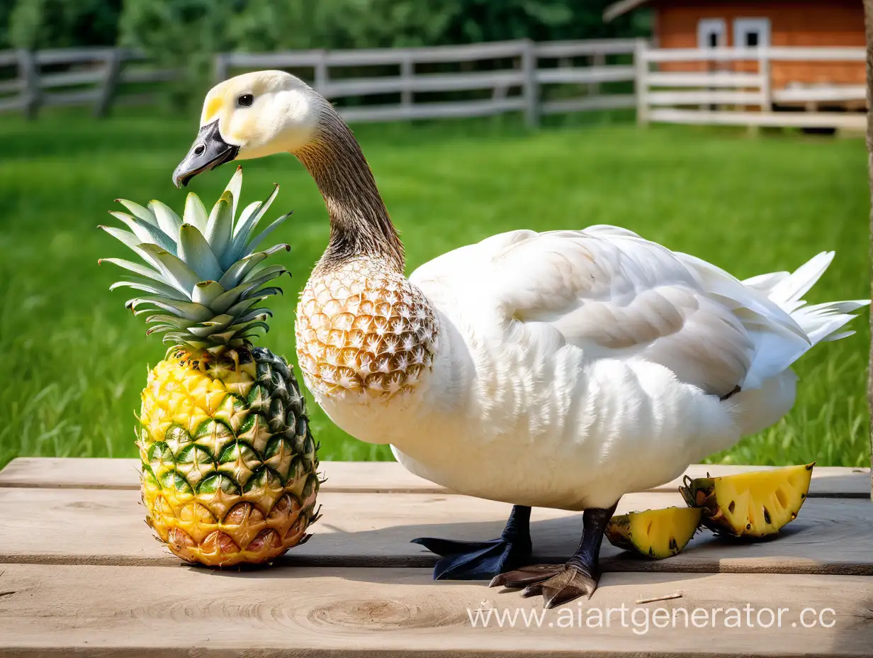 Refined-Farm-Goose-Anatoly-Enjoying-Pineapples