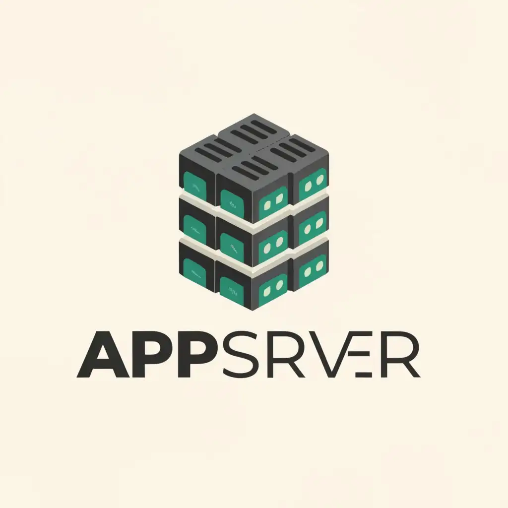 a logo design,with the text "AppServer", main symbol:server,Moderate,clear background