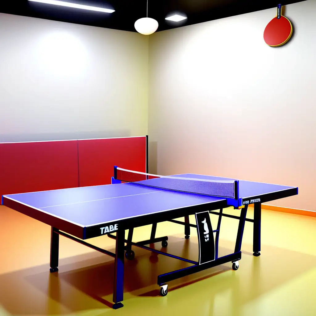 Intense Table Tennis Match in a Modern Sports Arena