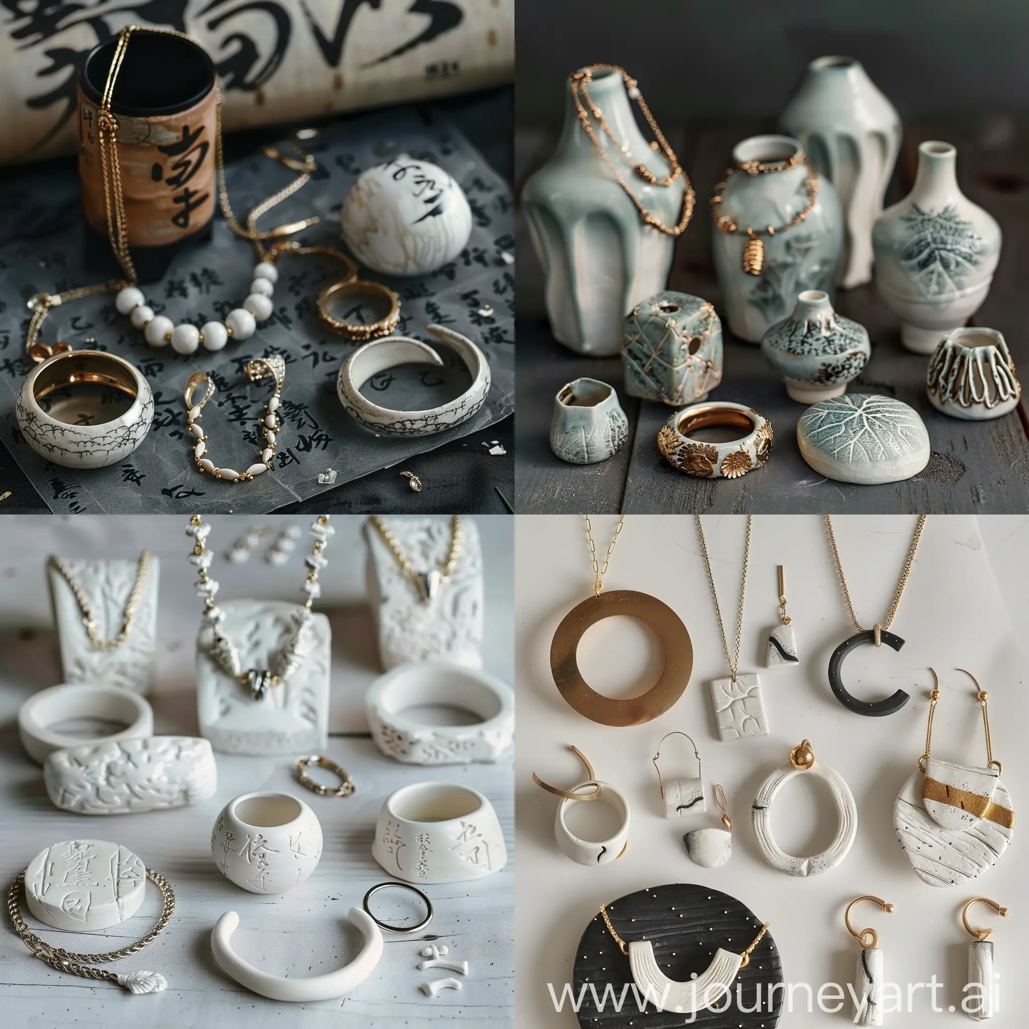 Expressive-Ceramic-Jewelry-Fusion-of-Pain-and-Chinese-Calligraphy-Inspiration