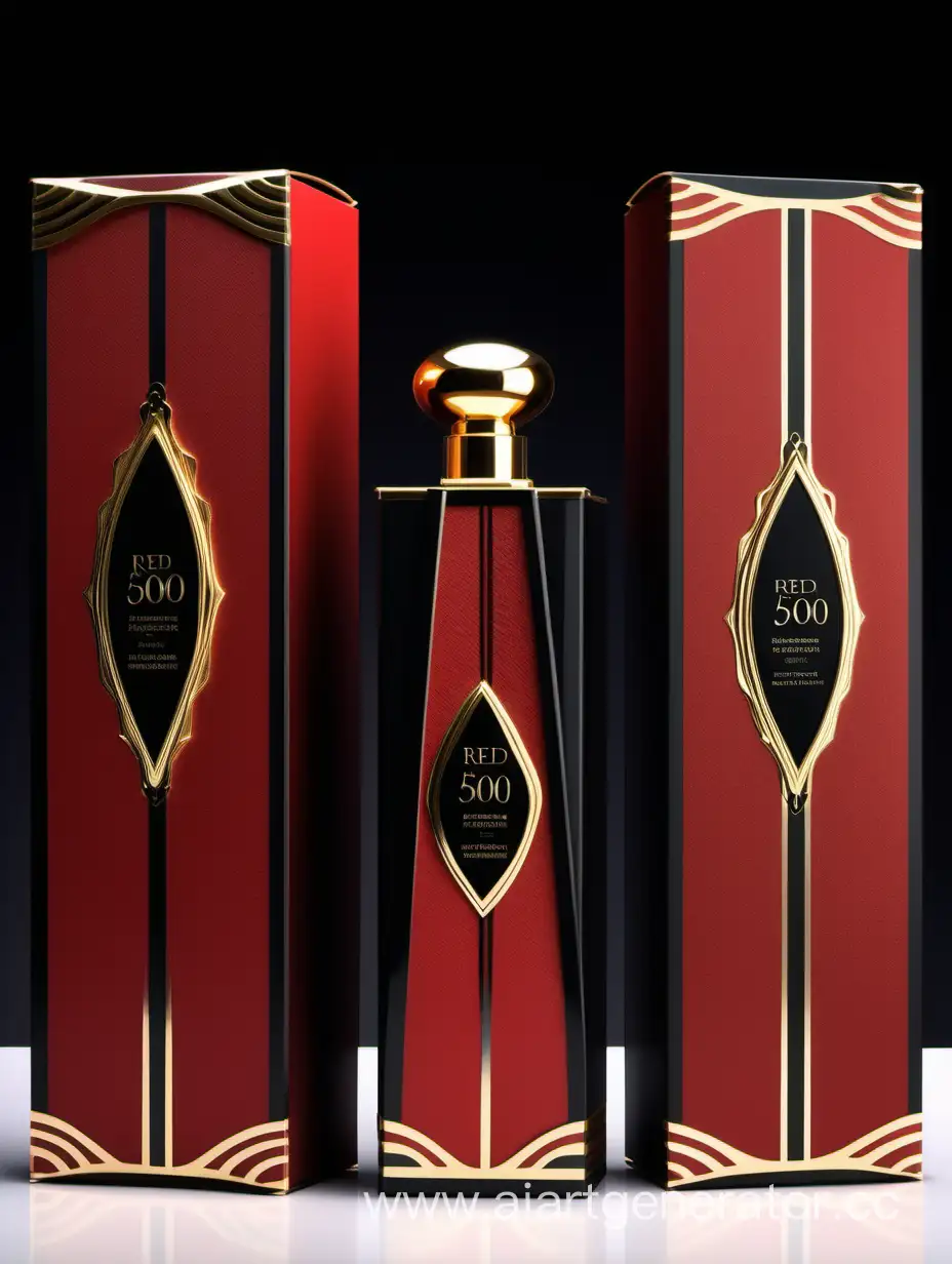 Luxurious-Red-and-Black-Perfume-Packaging-with-Gold-Decorative-Borders-Set-of-50