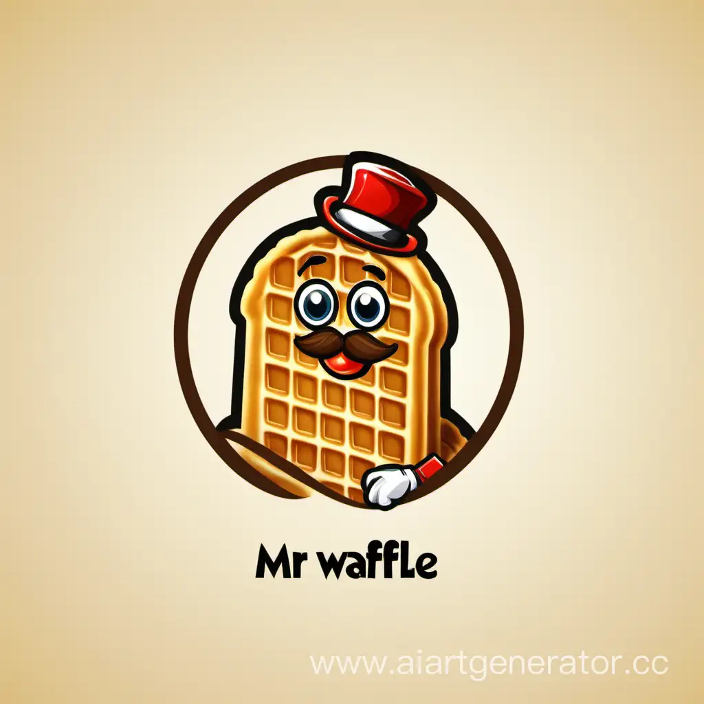 Логотип для компании "Mr. Waffle", которая занимается приготовлением и продажей вафель