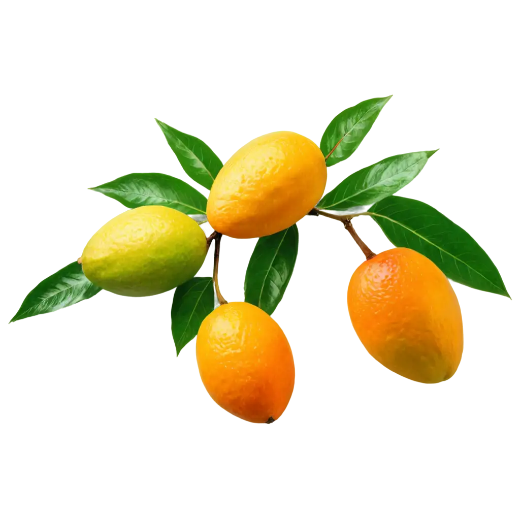 orange mango with two leaf