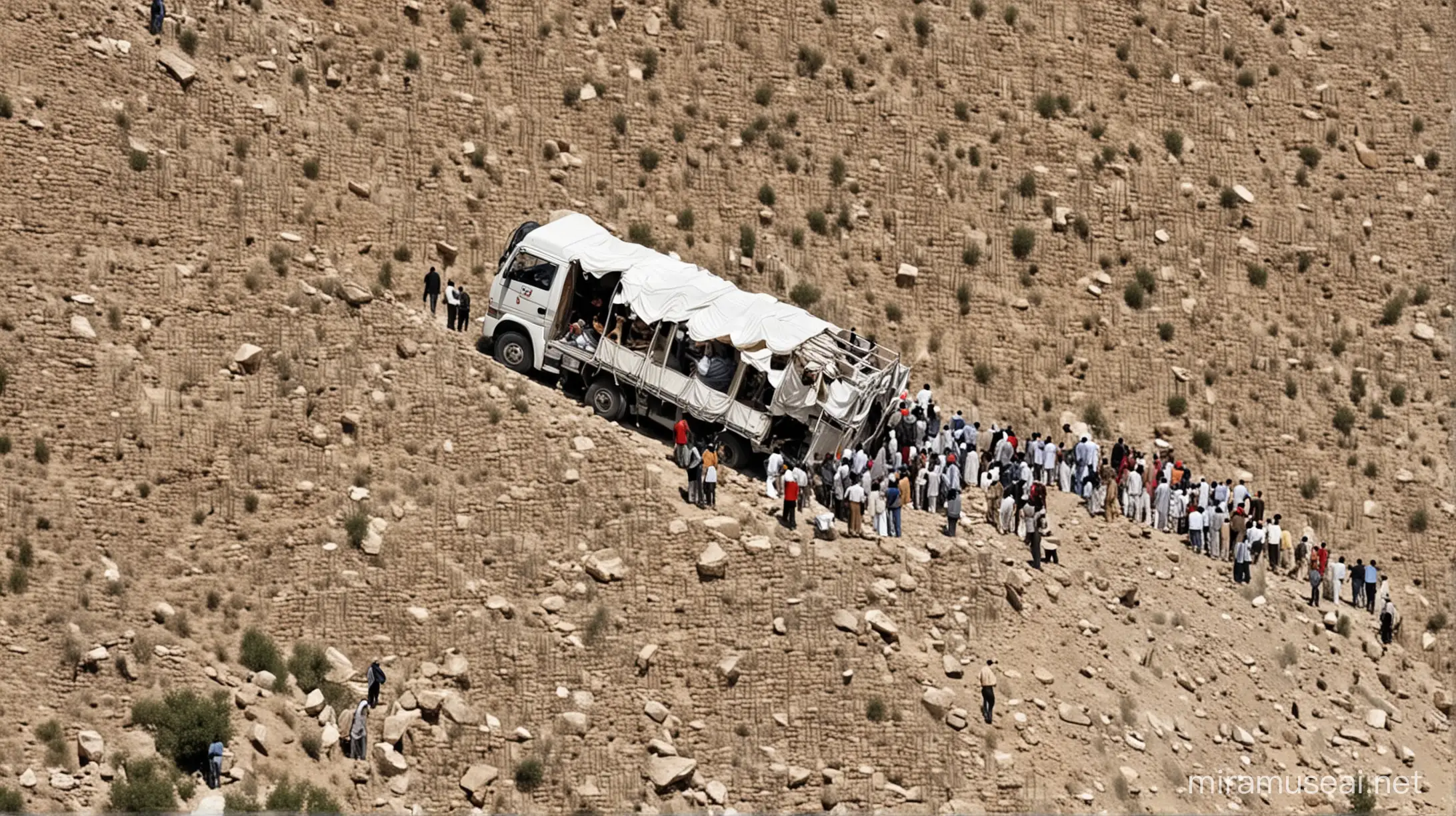 Truck Accident Pilgrims Tumble Into Ravine in Balochistan