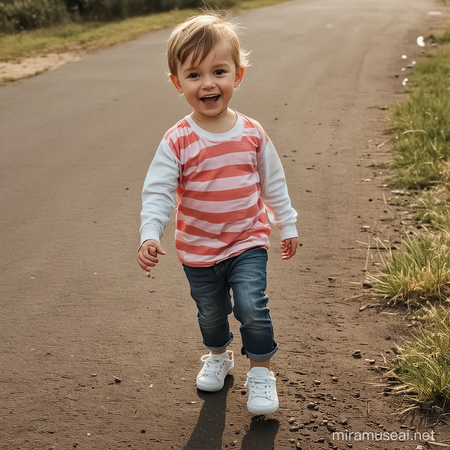 Joyful Children in Fashionable Outfits Engaging in Playtime