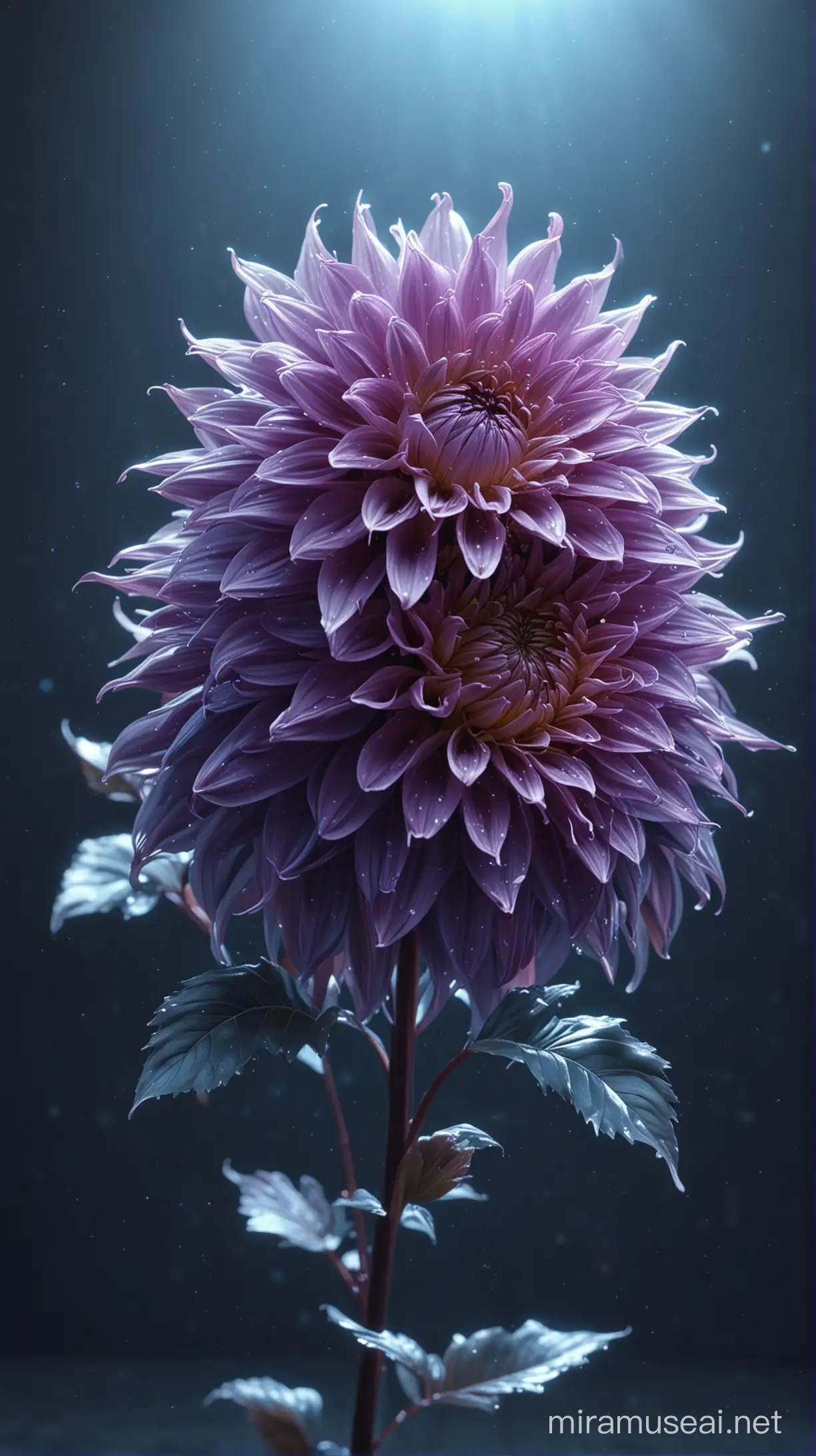 Glowing Aztec Dahlia Blossoms in Holy Light