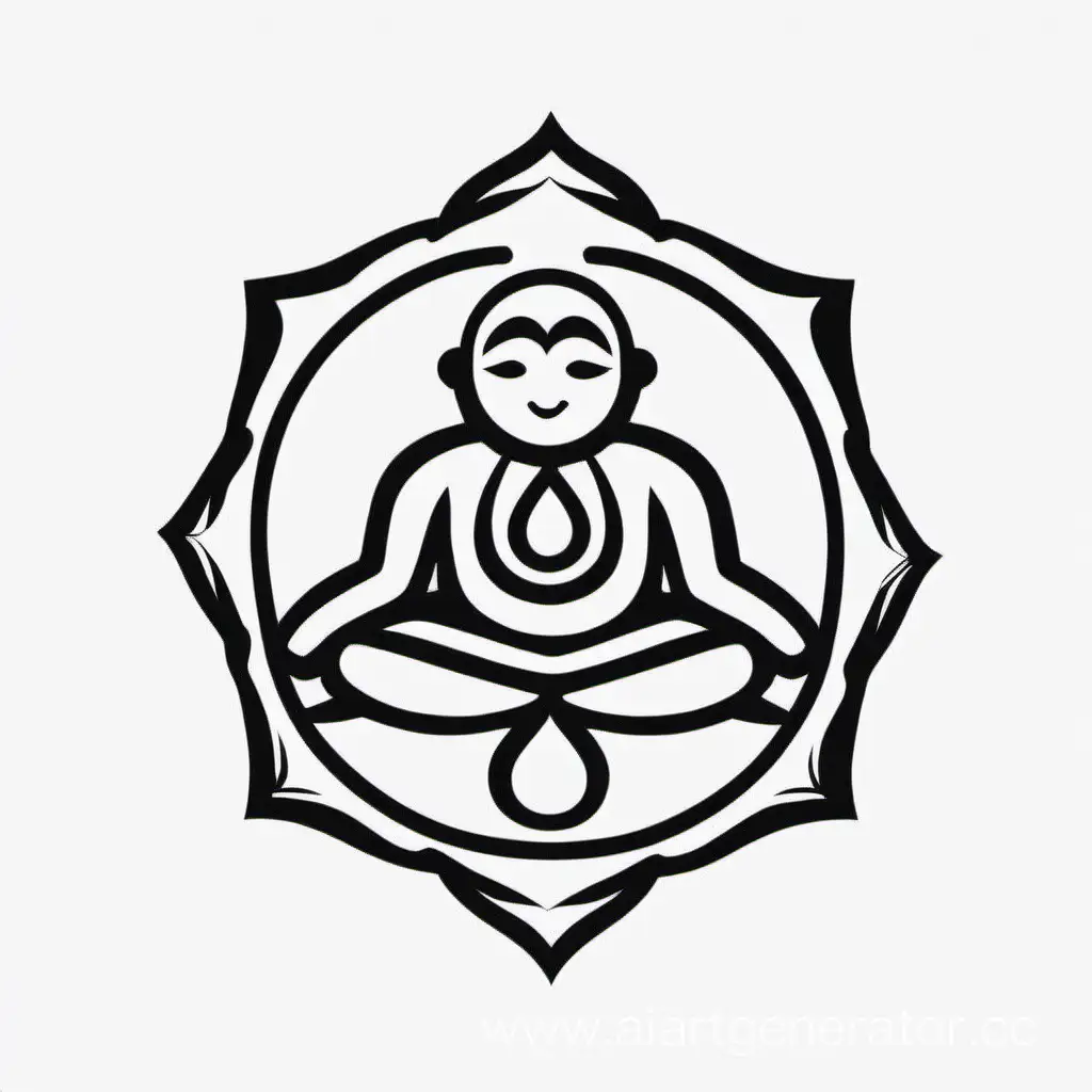 логотип для канала про саморазвитие, медитацию, на белом фоне и сам логотип черный