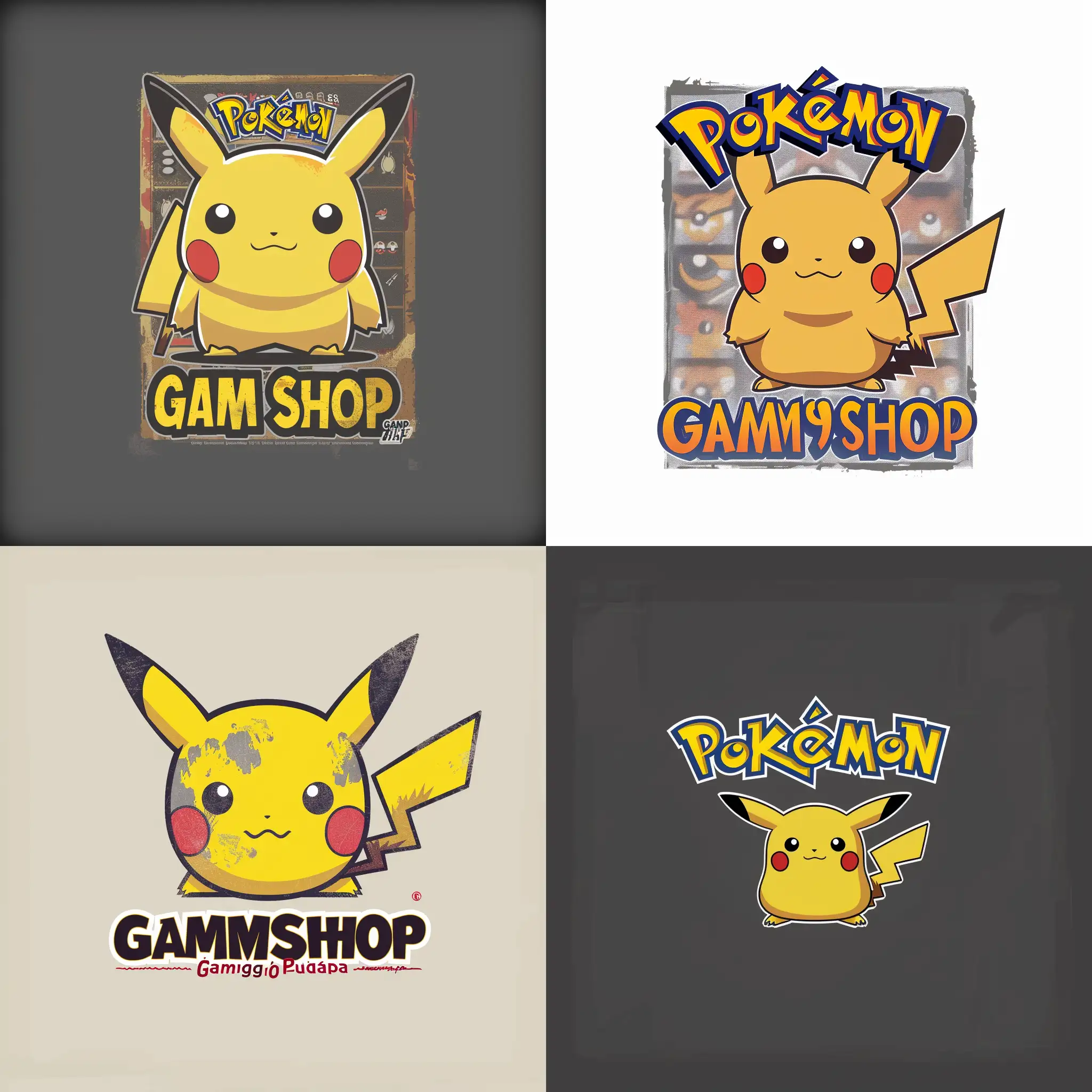 Create a logo for a online shop of collectables of pokemon, the name of the shop is Game Shop Pula
