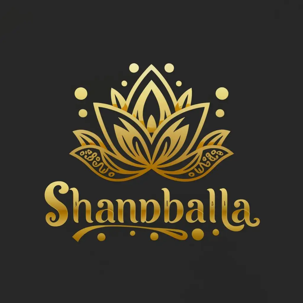 LOGO-Design-for-Shambhala-Elegant-Lotus-Symbol-in-White-and-Gold-for-Religious-Industry-with-Clear-Background
