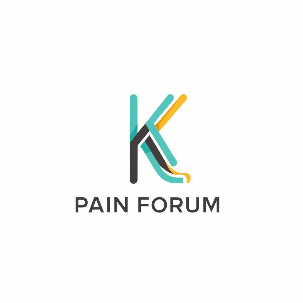 a logo design,with the text "Pain Forum", main symbol:K,Minimalistic,be used in Medical Dental industry,clear background