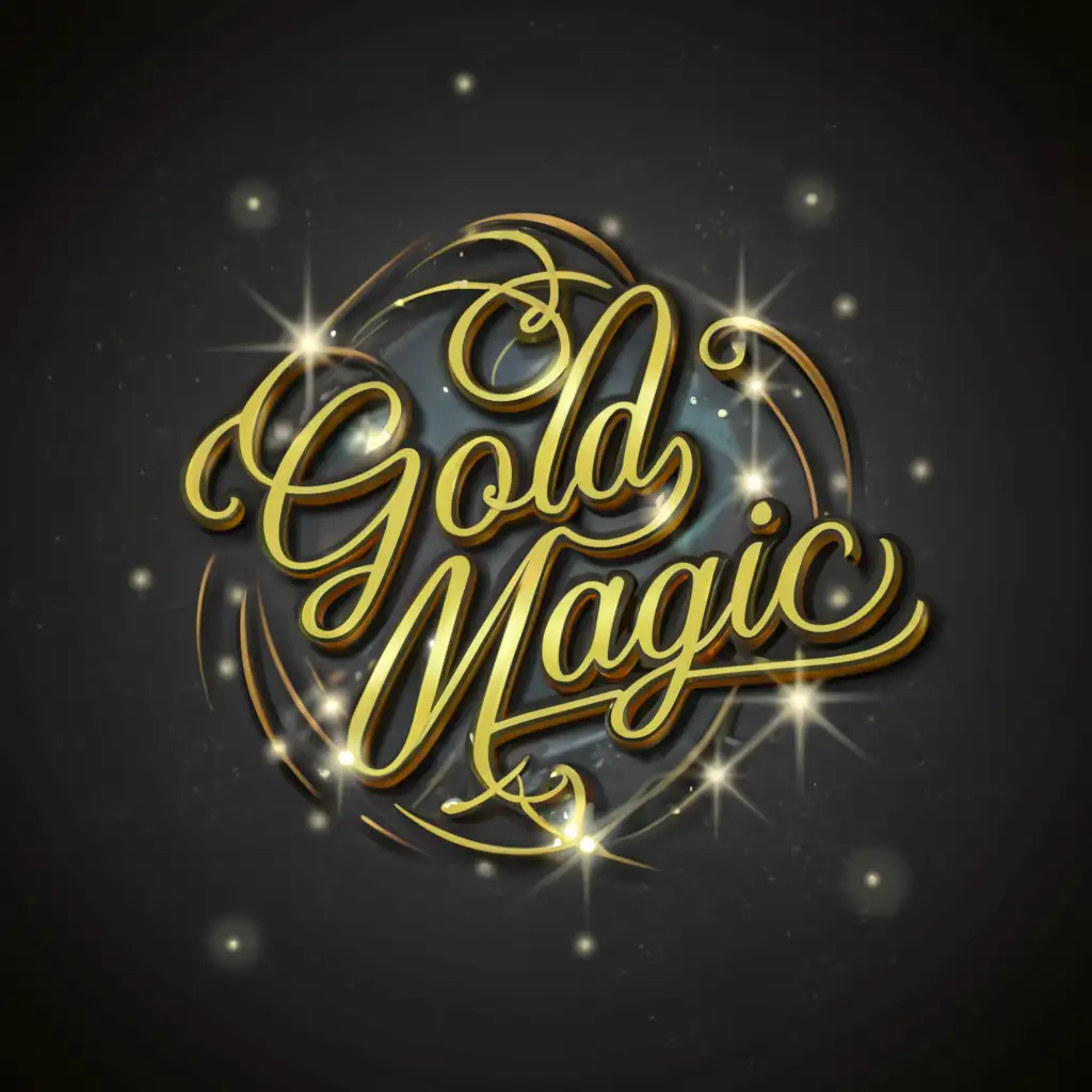 a logo design,with the text "Gold Magic", main symbol:Gold light swirl and sparkles (no tagline),Moderate,clear background