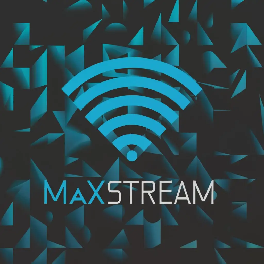 a logo design,with the text "MAXStream", main symbol:WIFI,complex,clear background