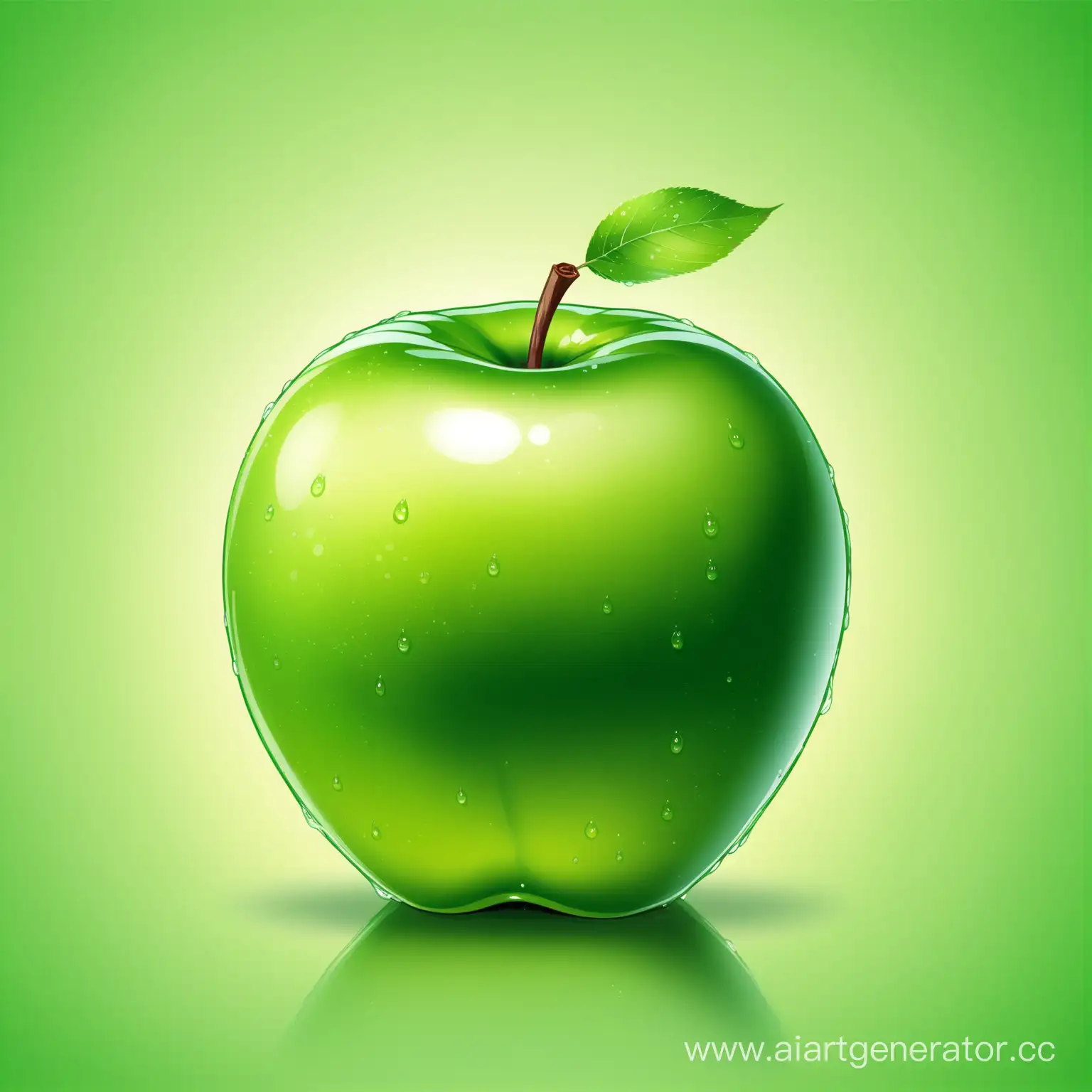 Vibrant-Green-Apple-on-Display-Freshness-and-Beauty-Captured-in-a-Singular-Fruit